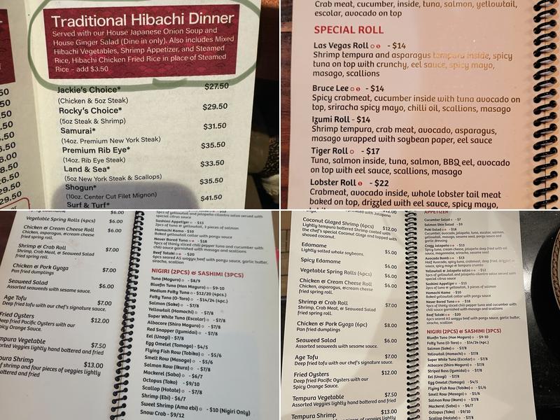 Fujiyama Menu