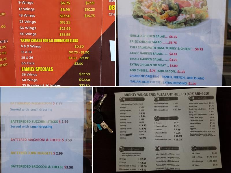 Mighty Wings Menu