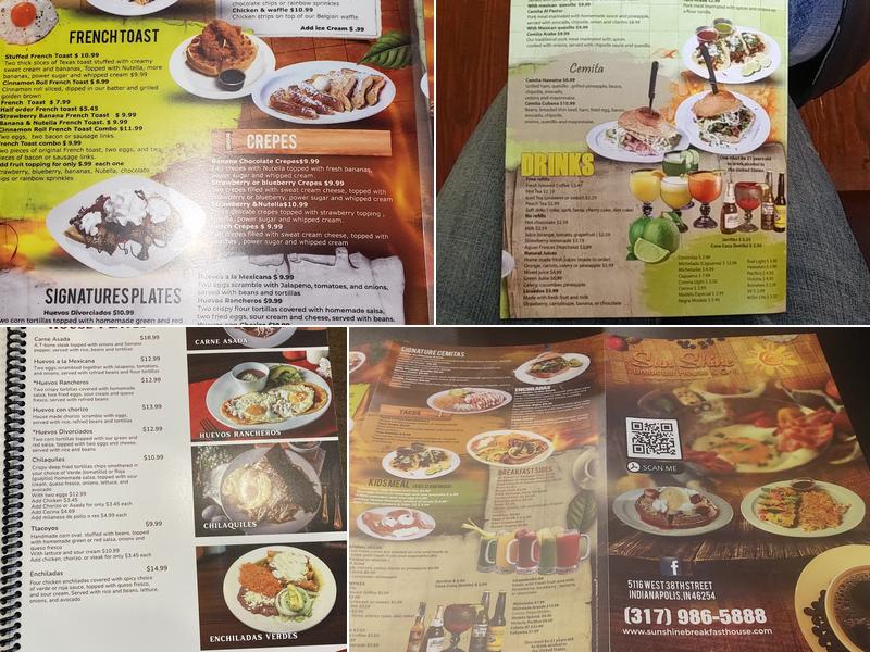 Sunshine Breakfast House & Grill Menu
