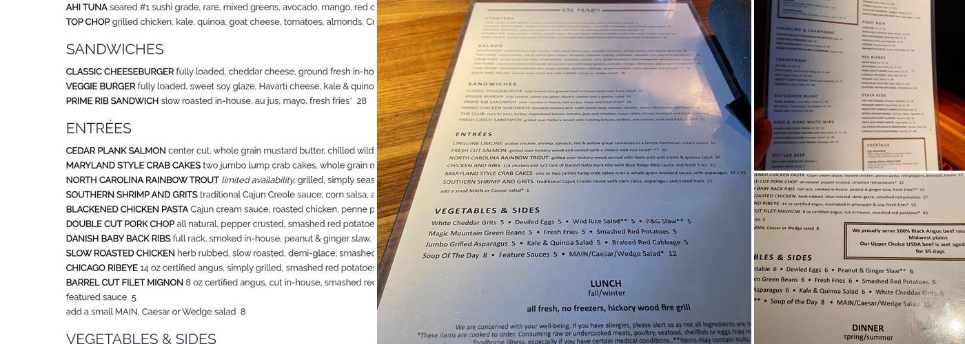 131 MAIN Restaurant Menu