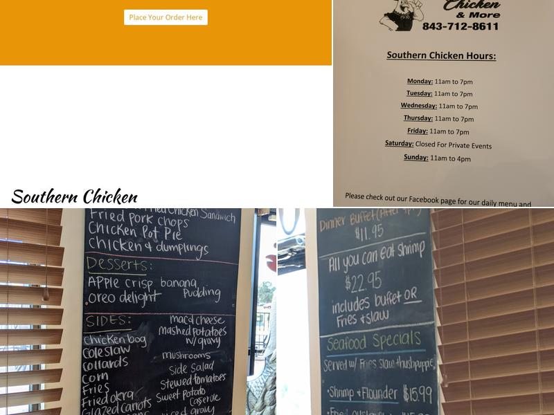 Southern Chicken Menu