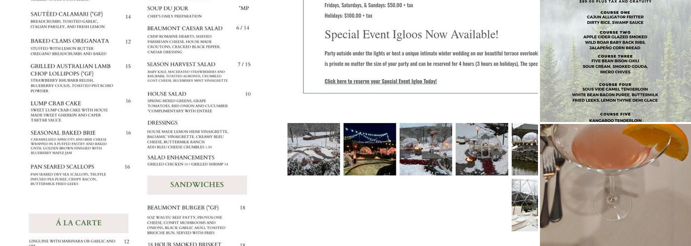 The Beaumont Inn Menu