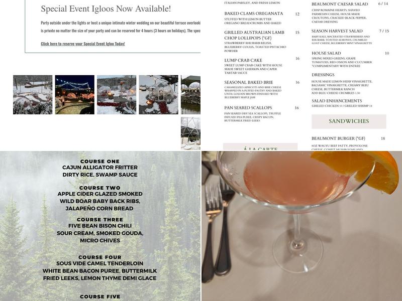 The Beaumont Inn Menu