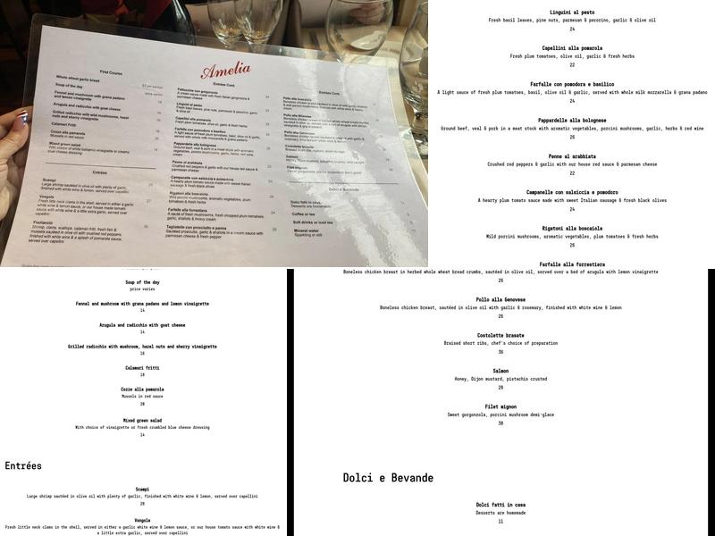 Amelia Menu