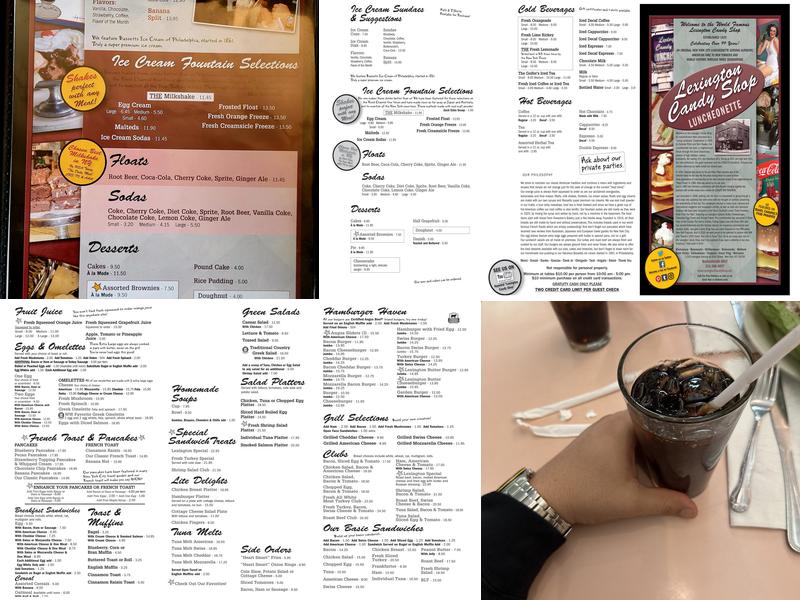 Lexington Candy Shop Menu
