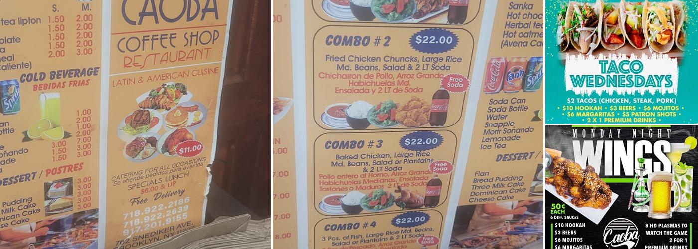 Caoba Menu