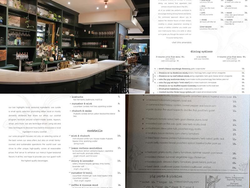 foraged. a hyper-seasonal eatery Menu