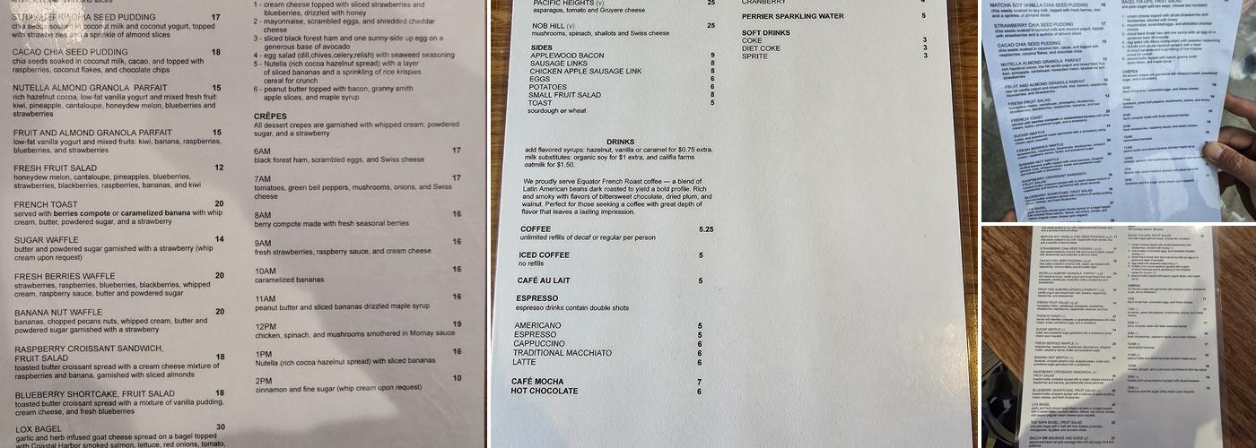 Eight AM Brunch Menu