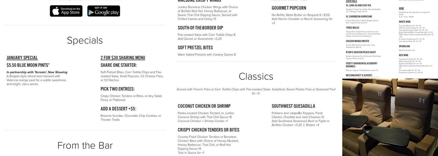 Studio Movie Grill Menu