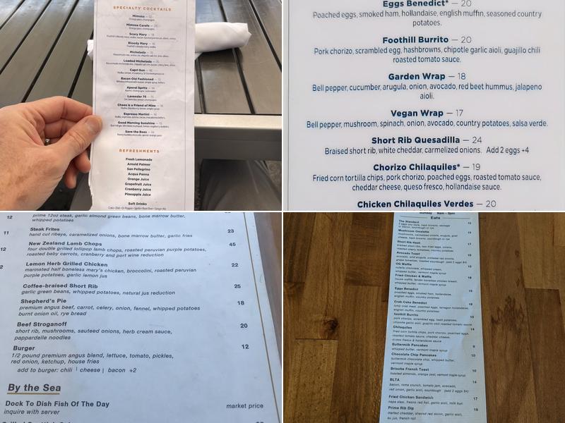 foothill restaurant Menu