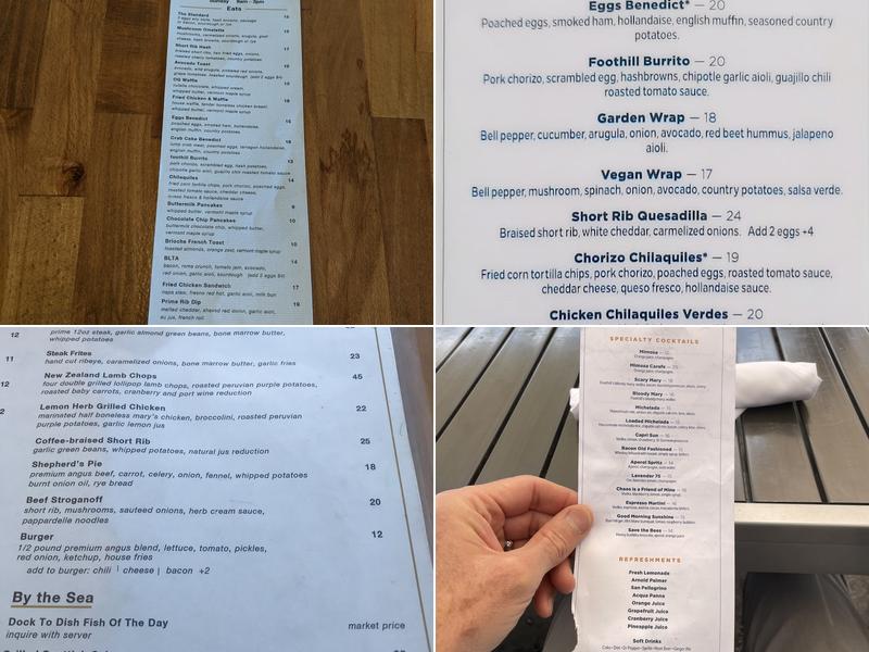 foothill restaurant Menu