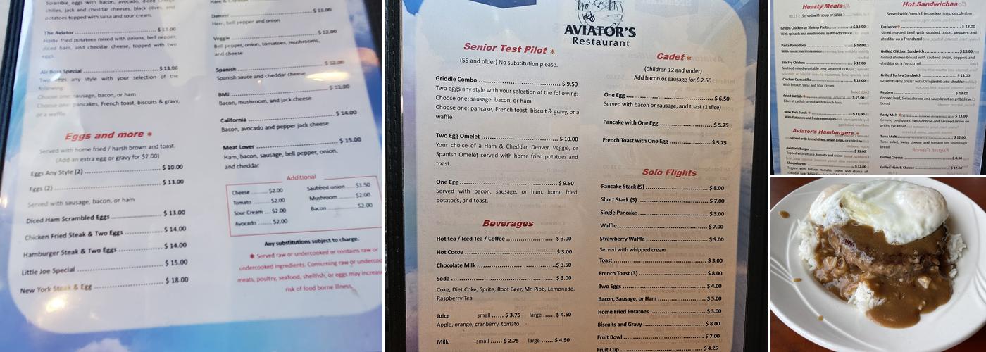 Aviator's Restaurant & Catering Menu