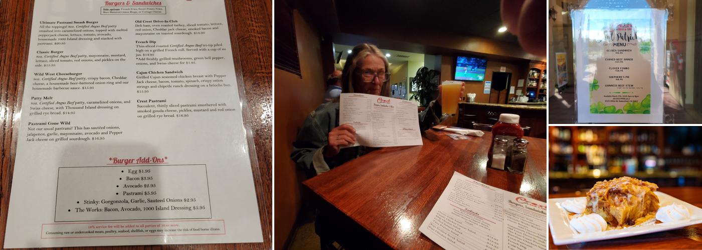 Crest Bar And Grill Menu