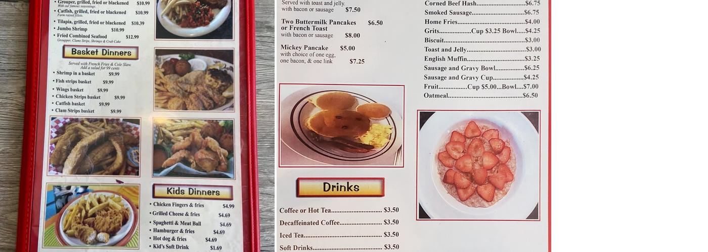 Avon Park Diner Menu