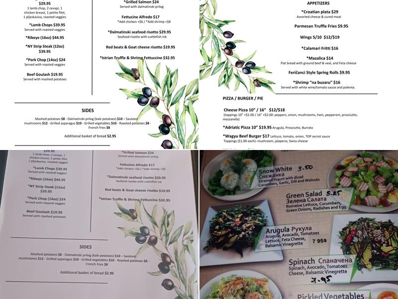Top Bar Restaurant Menu
