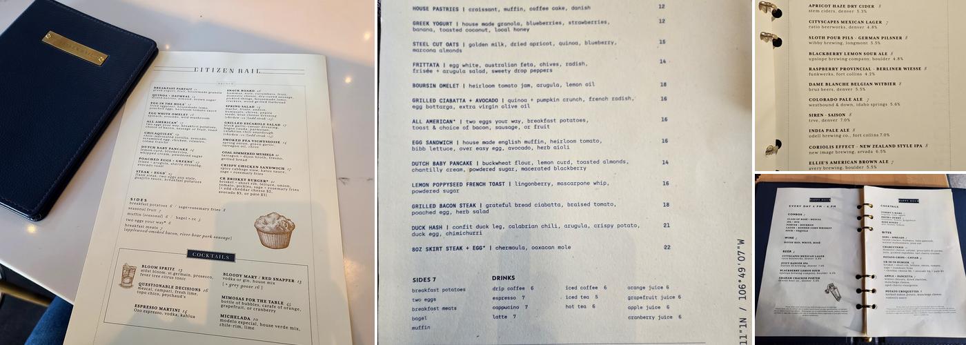 Ajax Downtown Menu