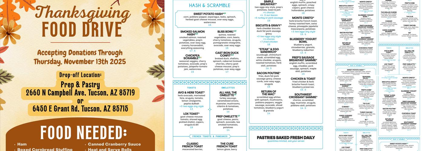 Prep & Pastry Menu