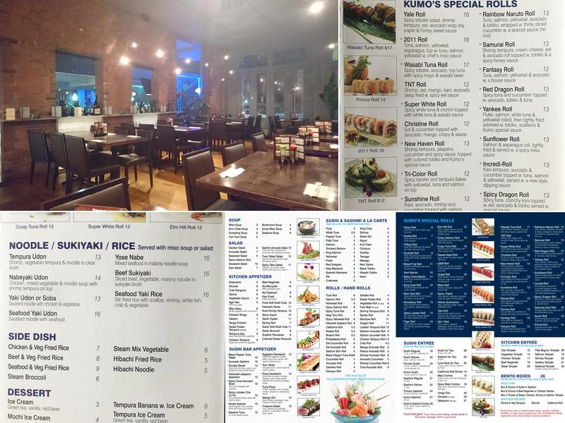 Kumo Sushi Hibachi Menu