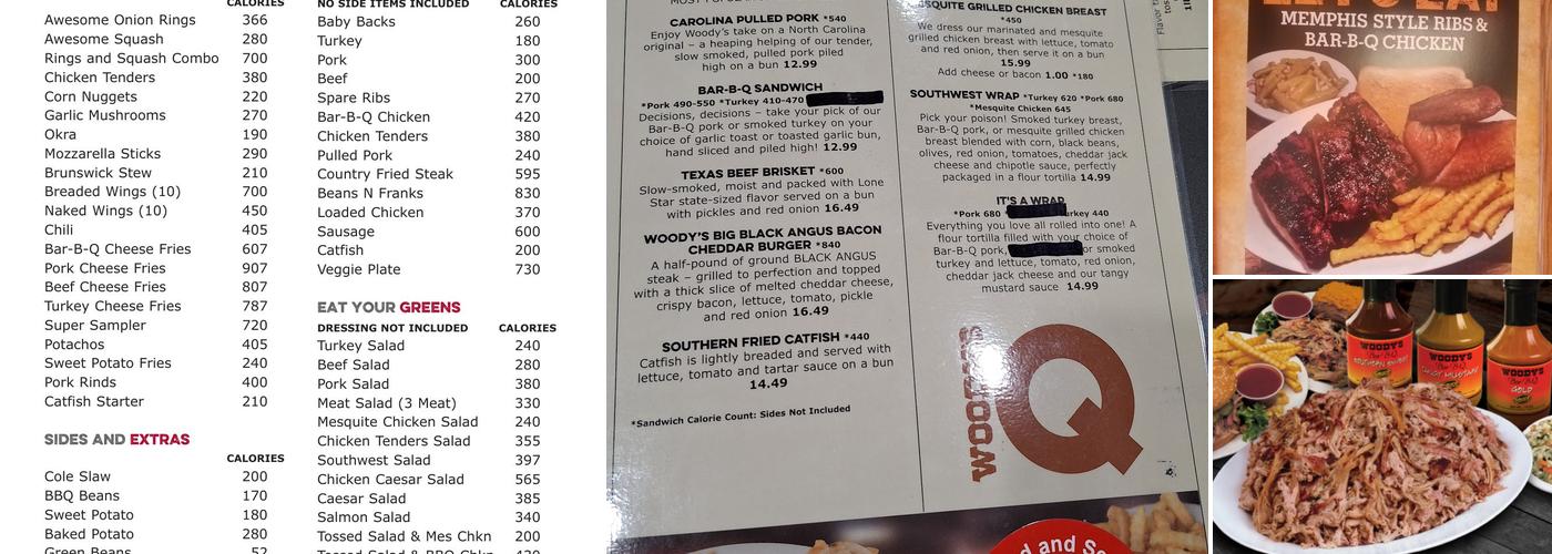 Woody's Bar-B-Q - Jacksonville (University) Menu