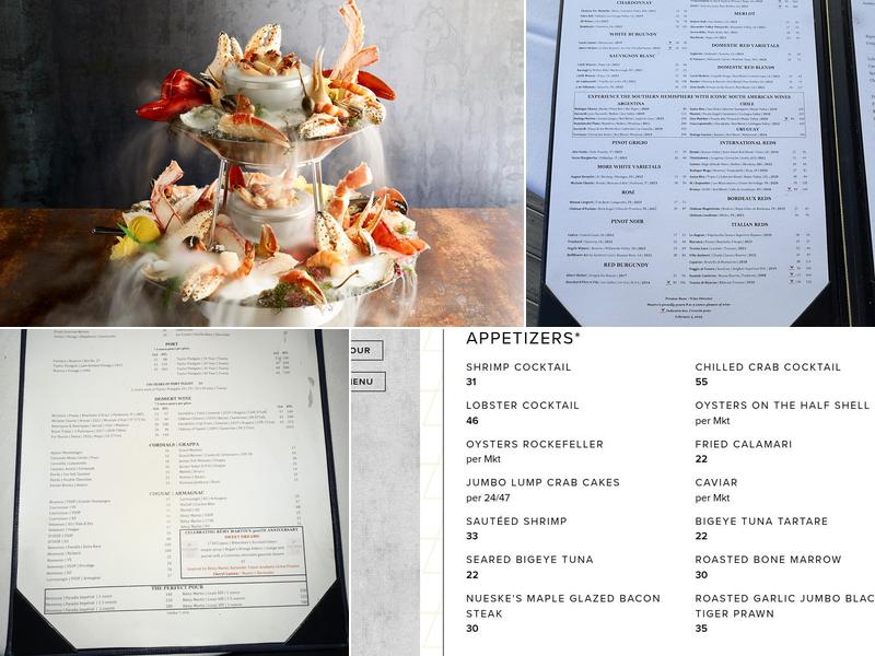 Mastro's Ocean Club Menu