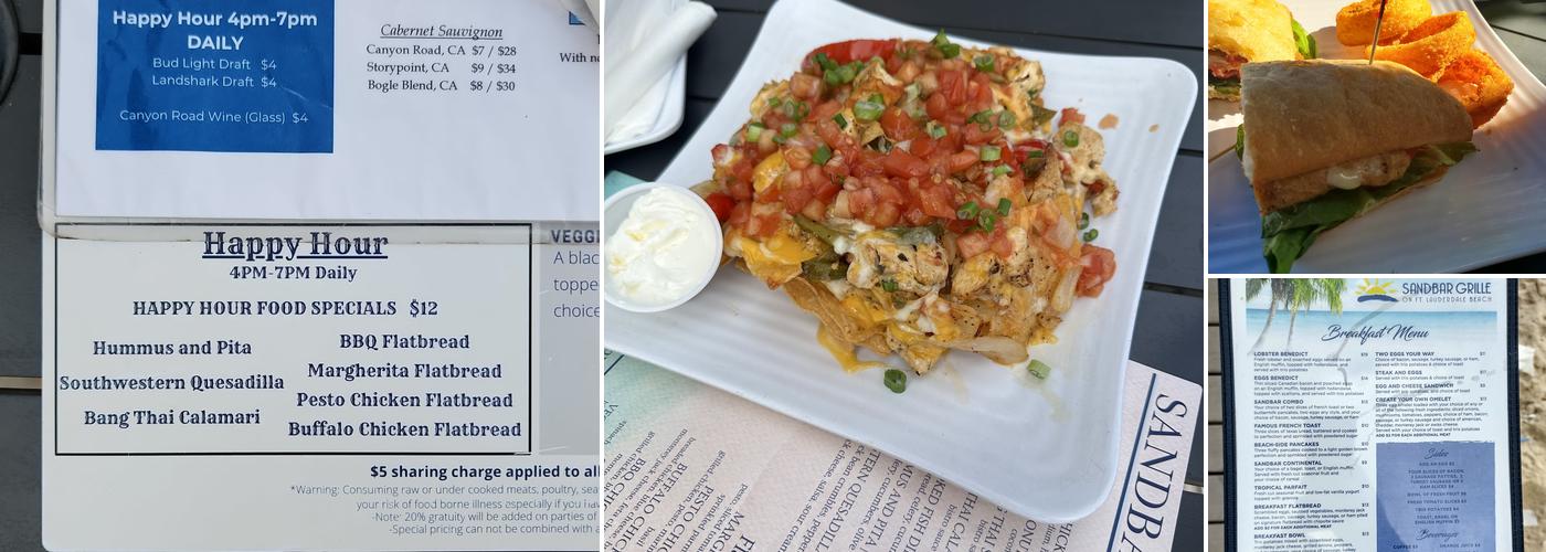 Sandbar Grill Menu