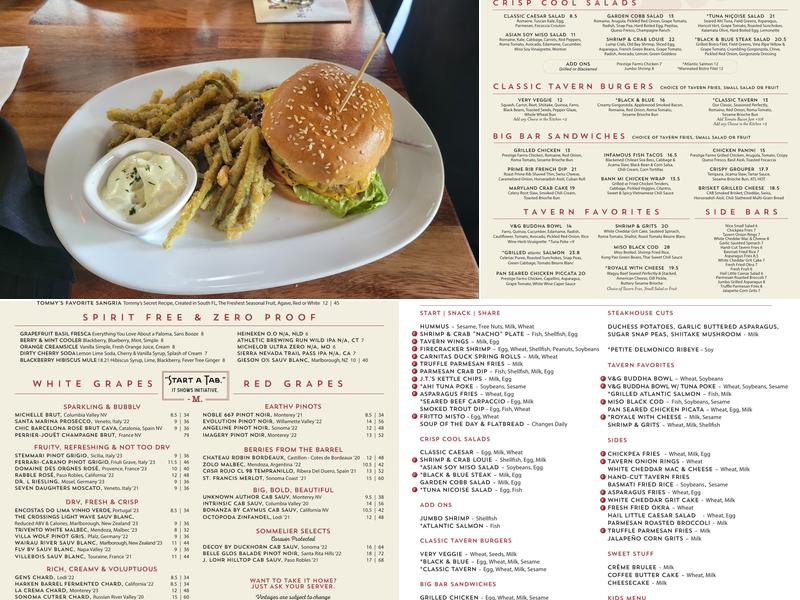 Marlow's Tavern Menu