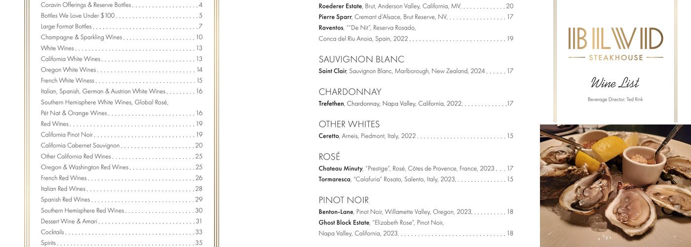 BLVD Steakhouse Menu