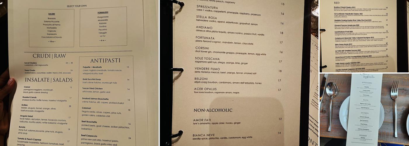 Tagliata Menu