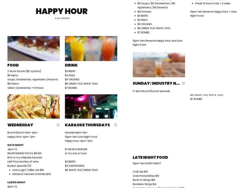 Riptide - Fells Point Menu