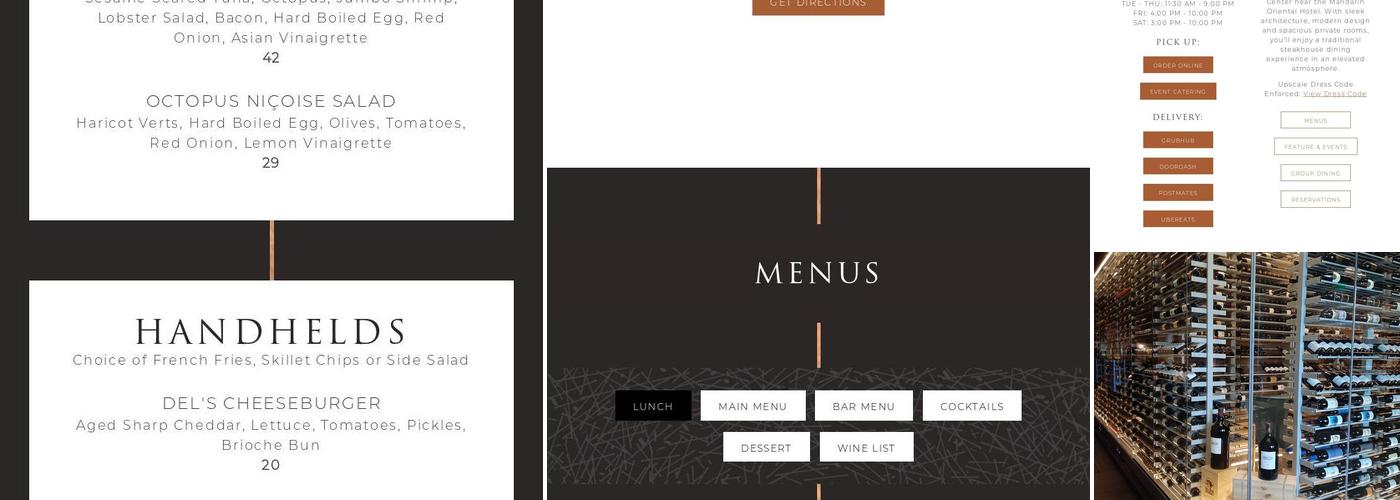 Del Frisco's Double Eagle Steakhouse Menu