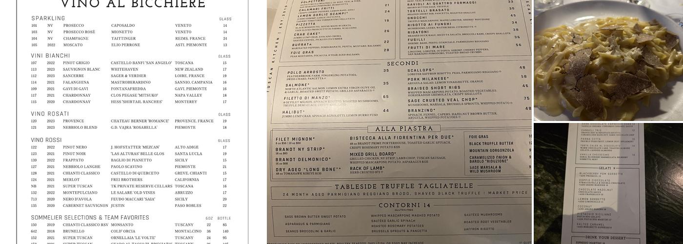 Tuscan Kitchen Seaport Menu