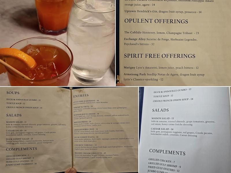 Tableau by Dickie Brennan & Co. Menu