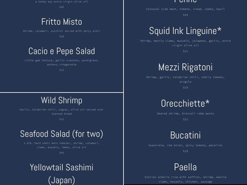 Rooftop Chef (delivery only) Menu