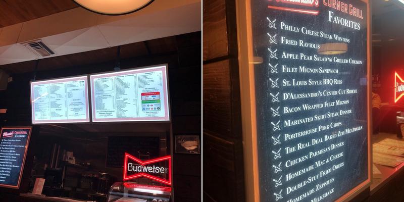 D'Alessandro's Corner Grill Menu