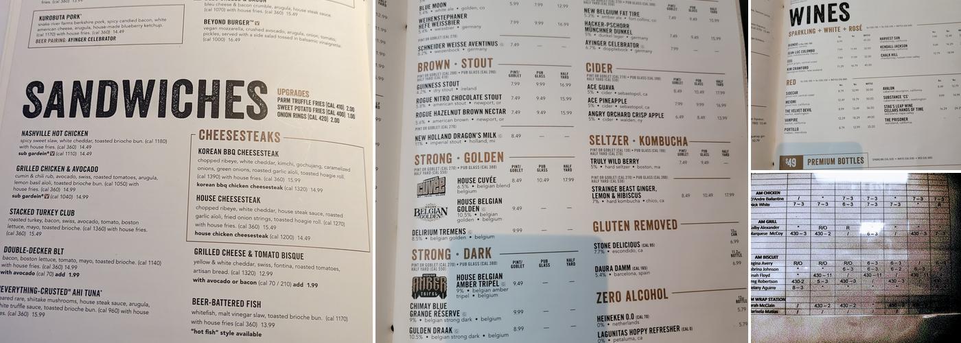 Yard House Menu