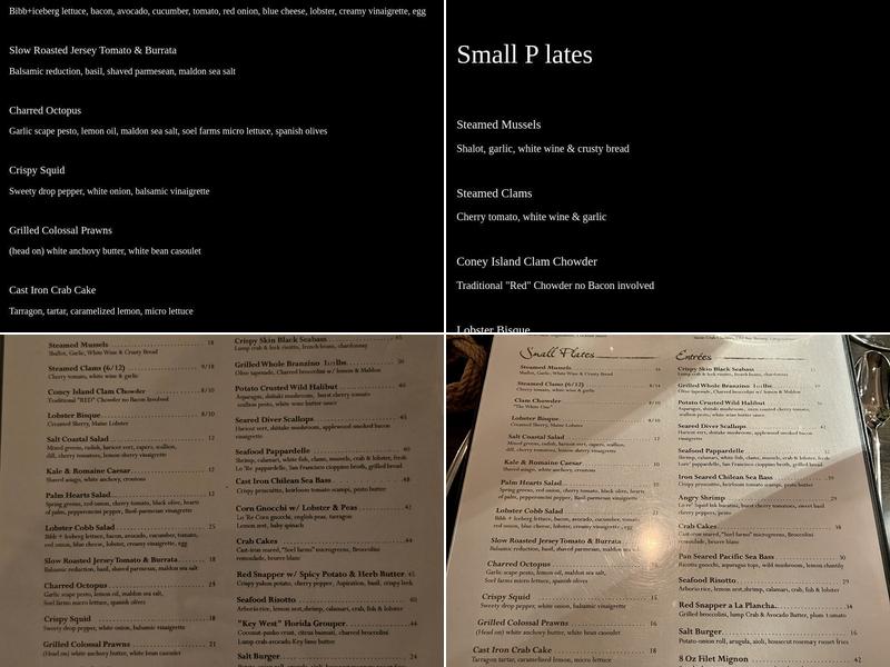 Salt Seafood & Oyster Bar Menu