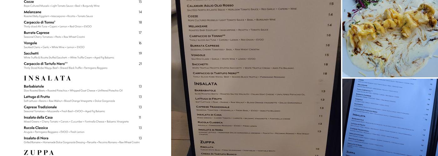 Luca West Menu