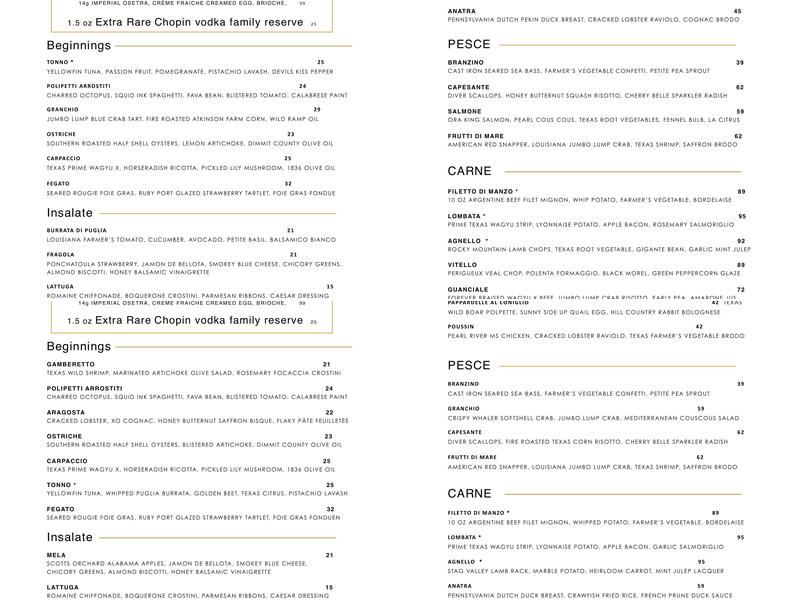 Potente Menu