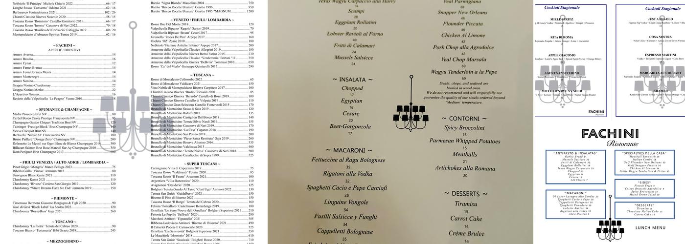 Fachini Menu