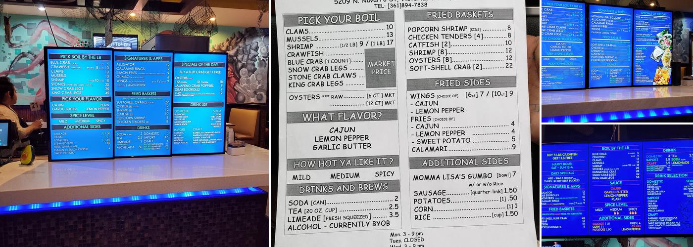 Dockside Boiling Pot Menu