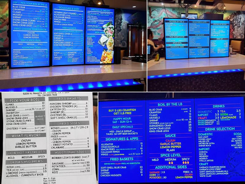 Dockside Boiling Pot Menu