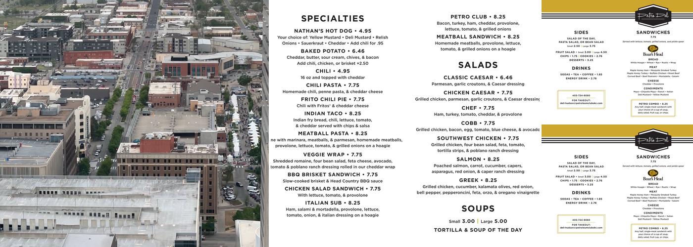 Petroleum Club OKC Menu