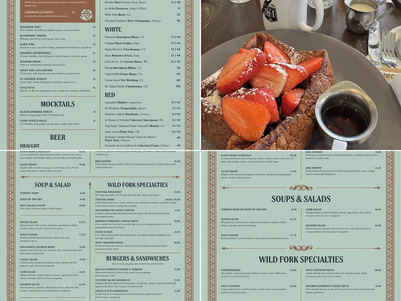 Wild Fork Menu