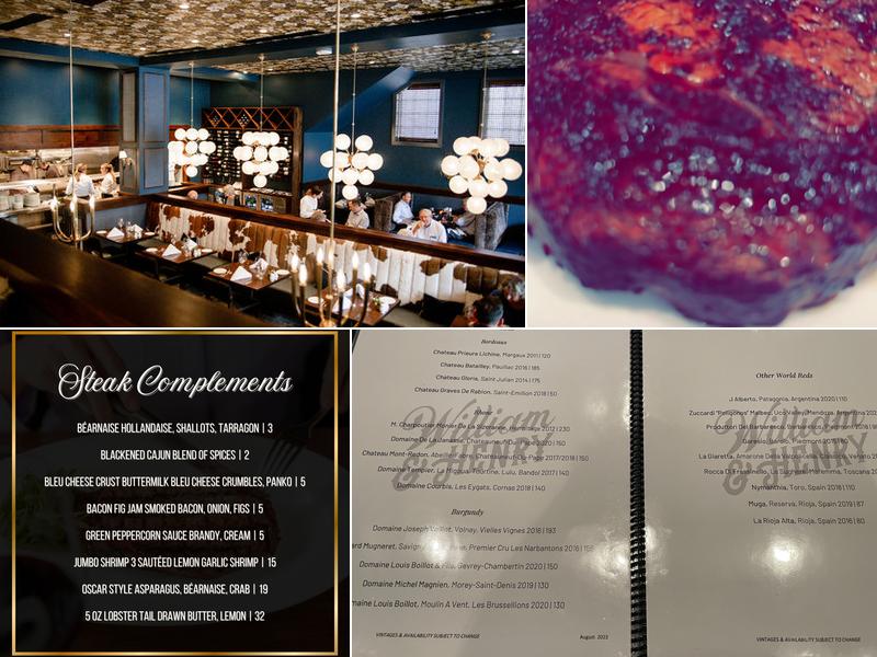 William & Henry Steakhouse Menu