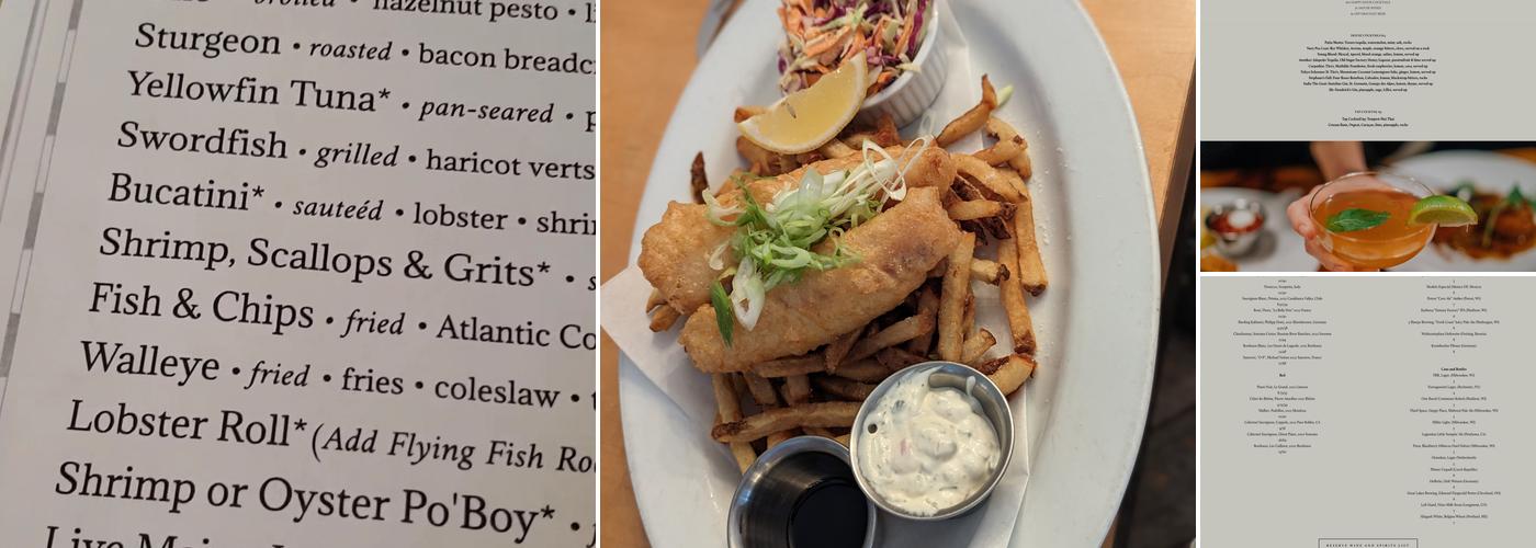 Tempest Oyster Bar Menu