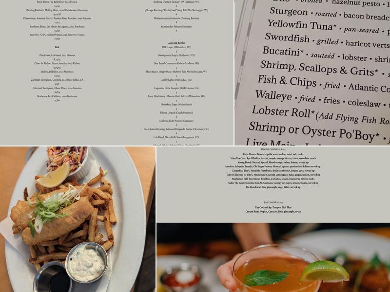 Tempest Oyster Bar Menu