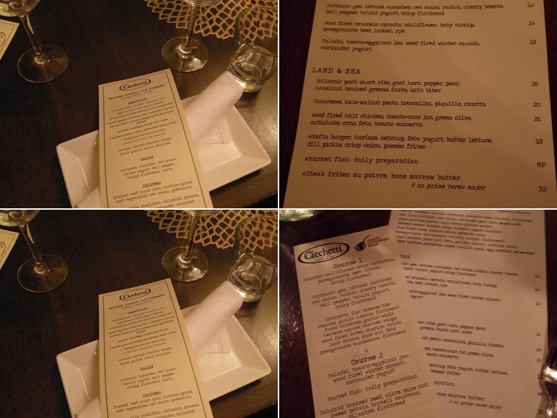 Cicchetti Menu