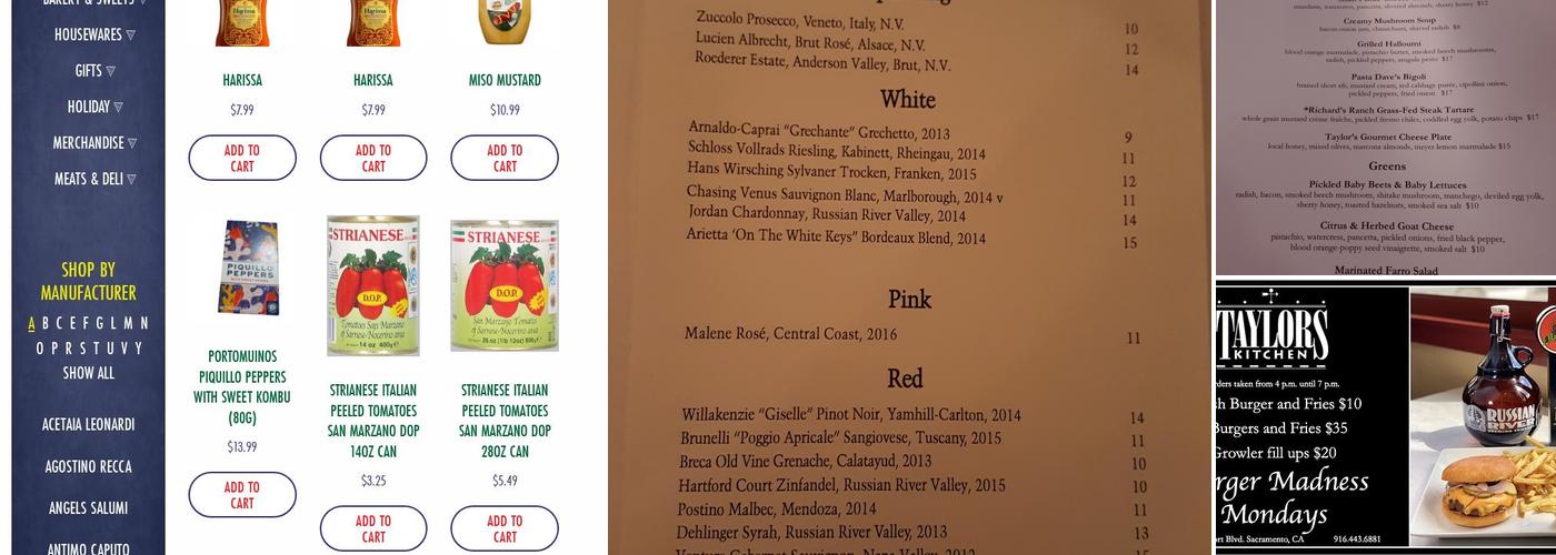 Taylor's Kitchen Menu