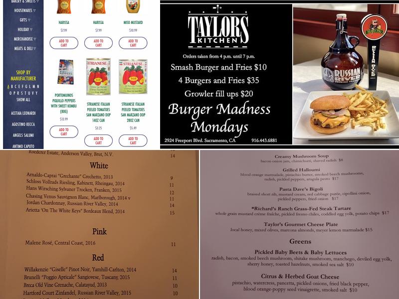 Taylor's Kitchen Menu