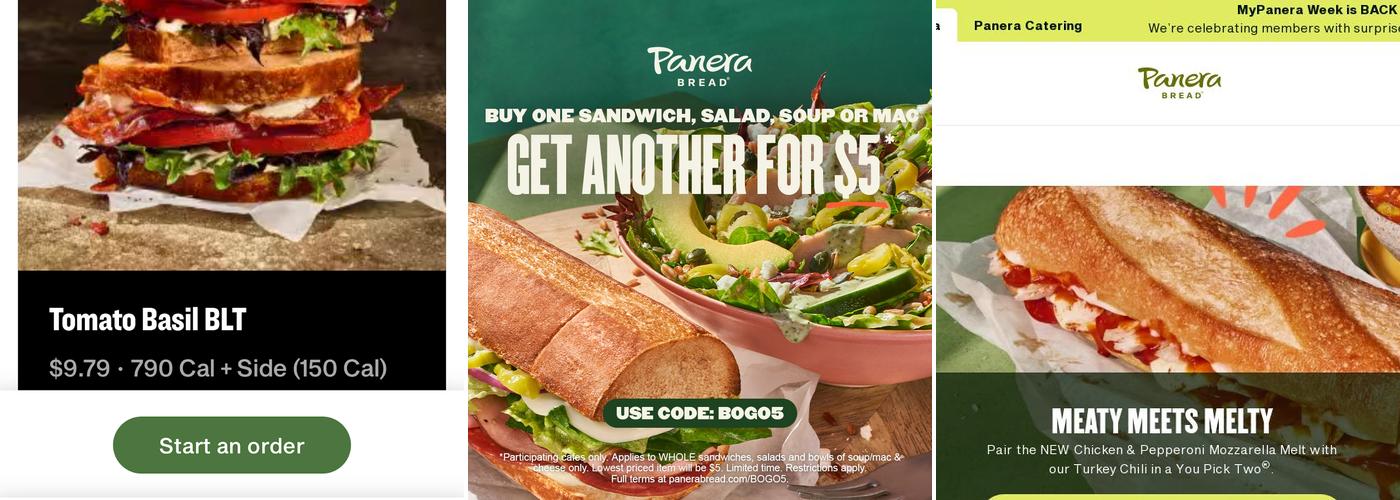 Panera Bread Menu